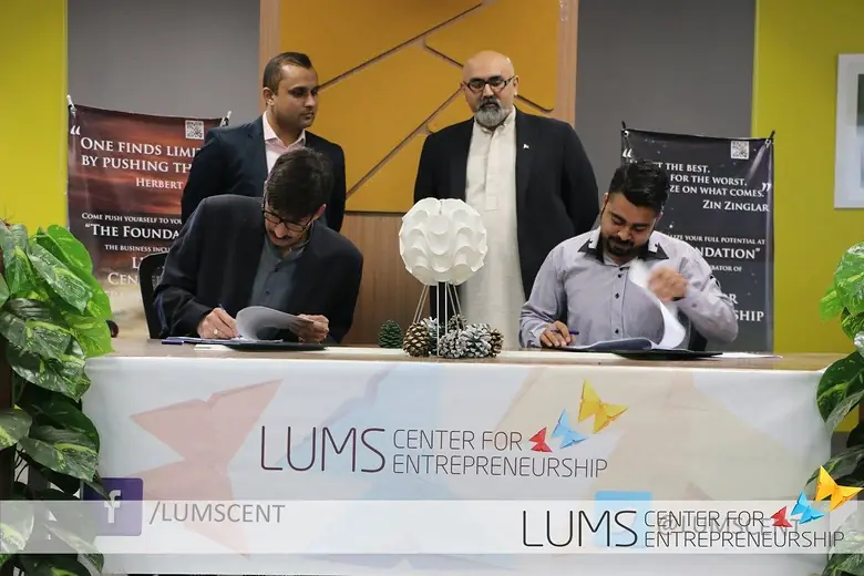 Signing ceremony at the LUMS Centre for Entrepreneurship