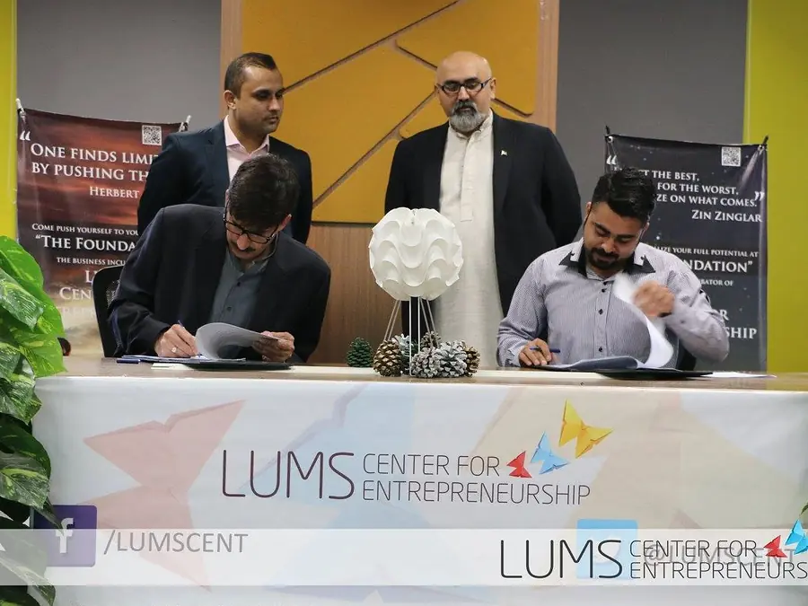 Signing ceremony at the LUMS Centre for Entrepreneurship